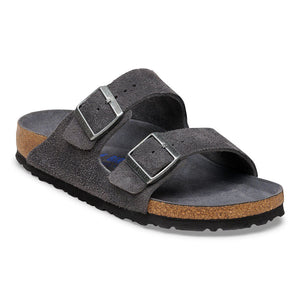 Birkenstock Arizona Soft Footbed Suede Leather - Regular Charcoal Tonal