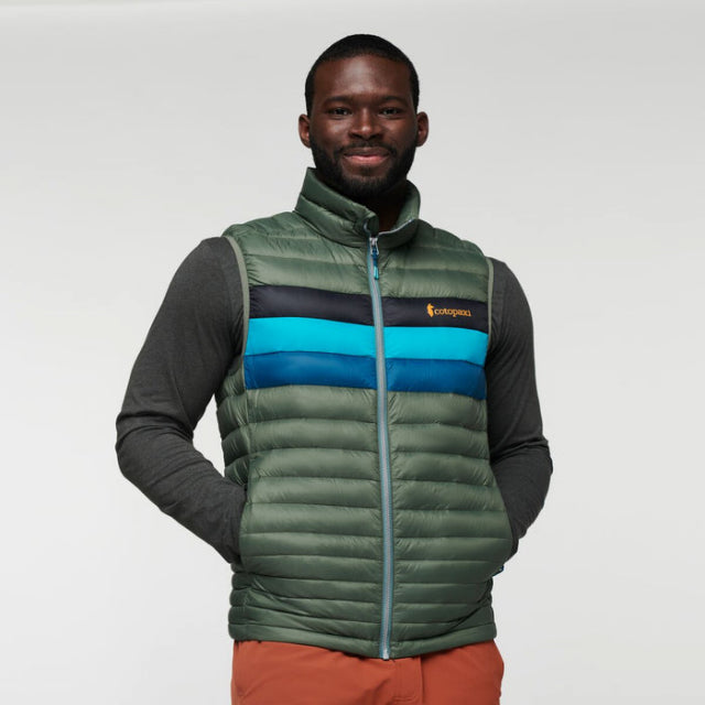 Cotopaxi Mens Fuego Down Vest Spruce Stripes