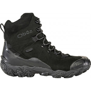 Oboz Mens Bridger 8 Insulated Waterproof Black Sea