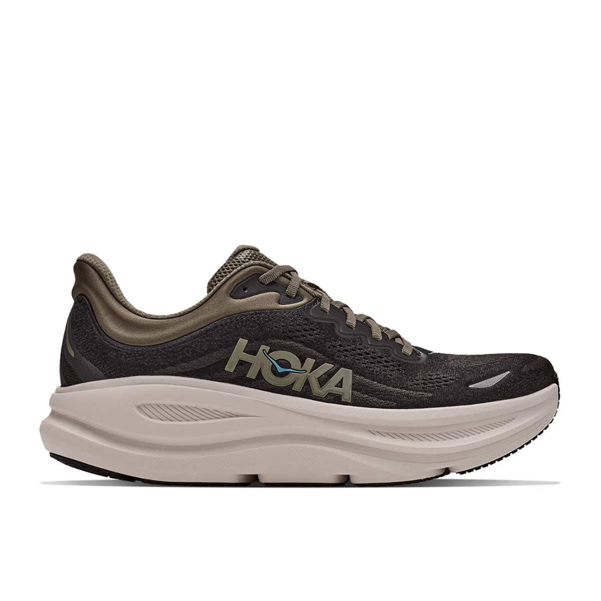 Hoka Mens Bondi 9 Black / River Rock Grey