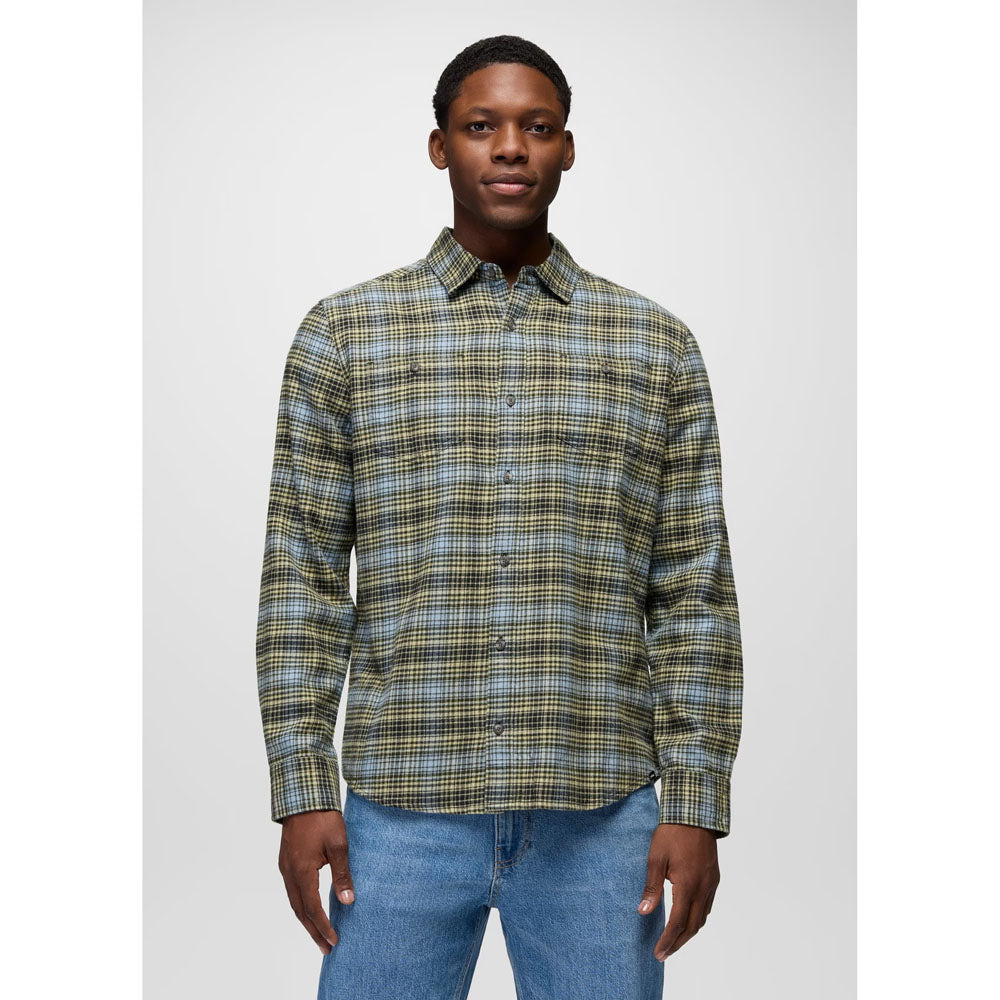Prana Mens Dolberg Flannel Shirt Black