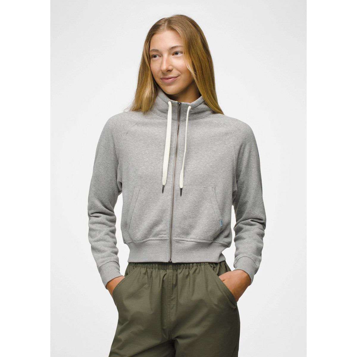Prana W Cozy Up Full Zip Heather Grey