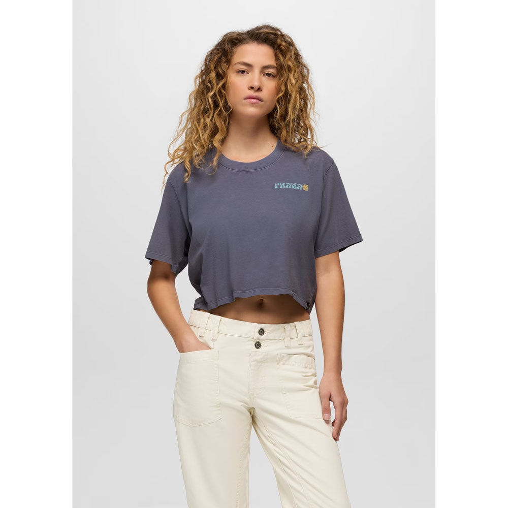 Prana Womens Everyday Good Vibes Crop Graphic Tee Taro