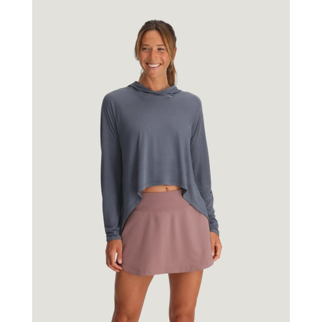 Free Fly Apparel W Bamboo Lightweight Cropped Hoodie 325 Storm Cloud