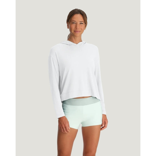Free Fly Apparel W Bamboo Shade Crossover Hoodie 002 Bright White