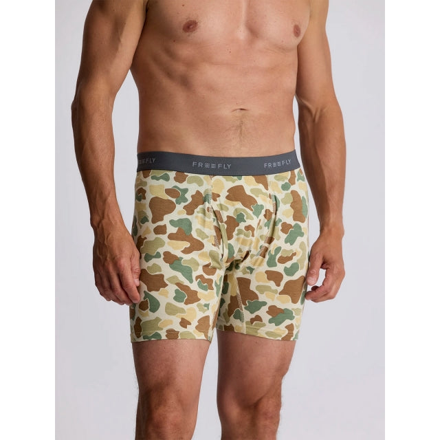 Free Fly Apparel Mens Bamboo Motion Boxer Brief 720 Vintage Camo