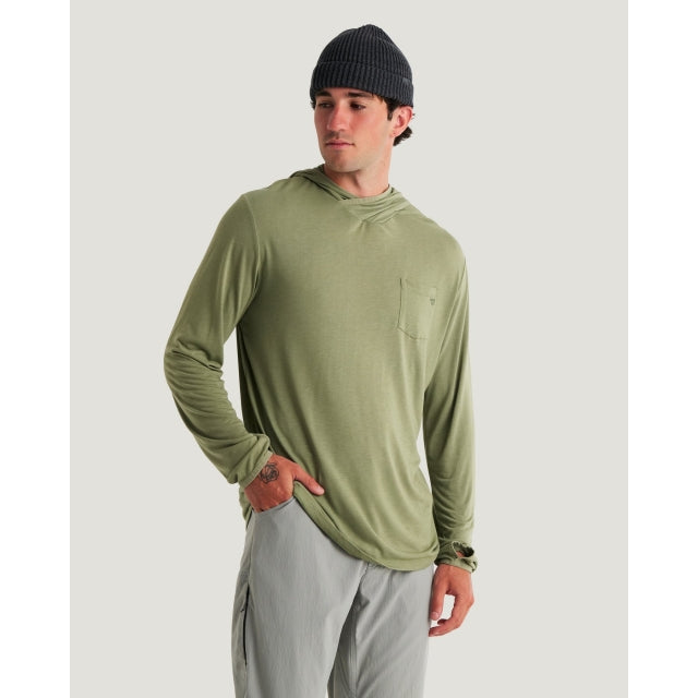 Free Fly Apparel Mens Bamboo Lightweight Hoodie 553 Oil Green