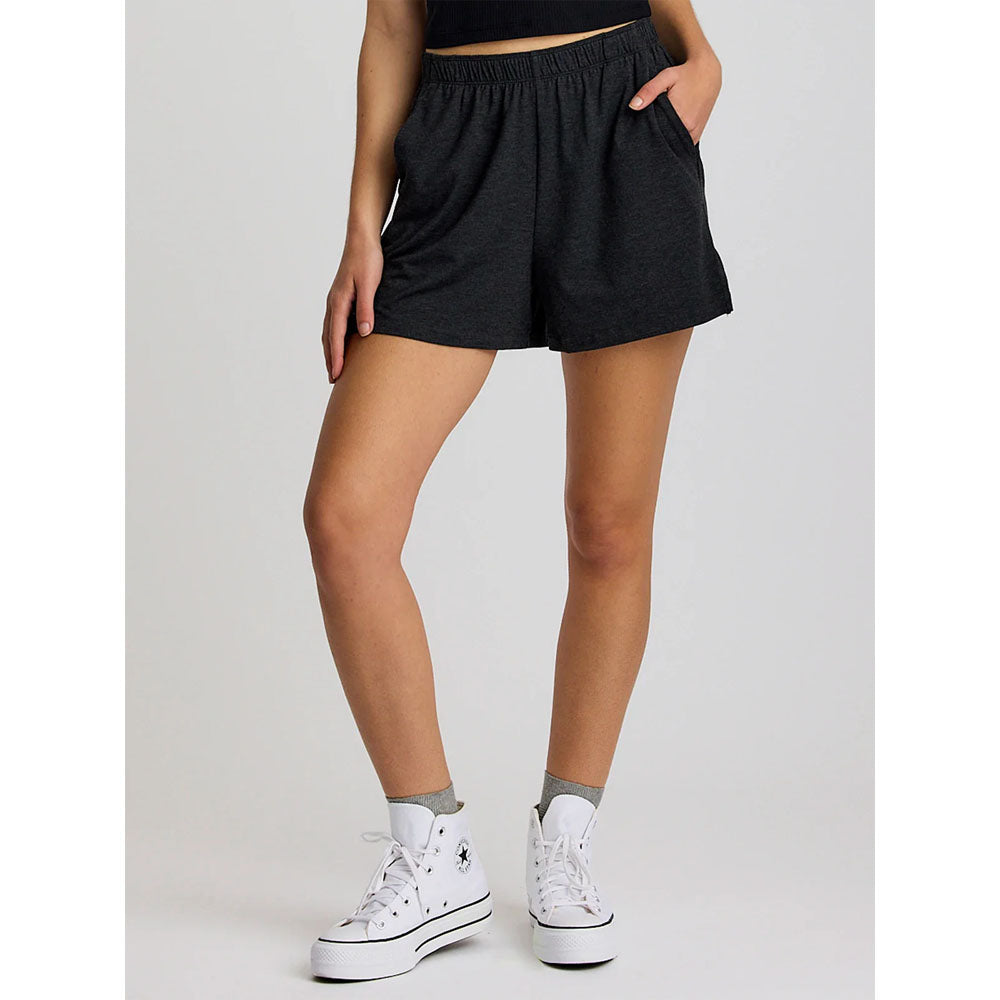 Free Fly Apparel Womens Bamboo Flex Sunday Short Heather Black
