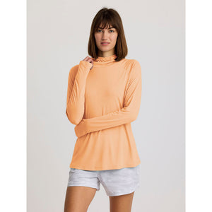 Free Fly Apparel Womens Bamboo Lightweight Hoodie II Tropic Orange