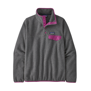 Patagonia Womens Lightweight Synchilla Snap-T Pullover Nickel w/Amaranth Pink