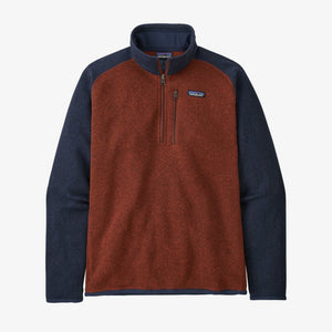 Patagonia Mens Better Sweater 1/4 Zip Barn Red w/New Navy