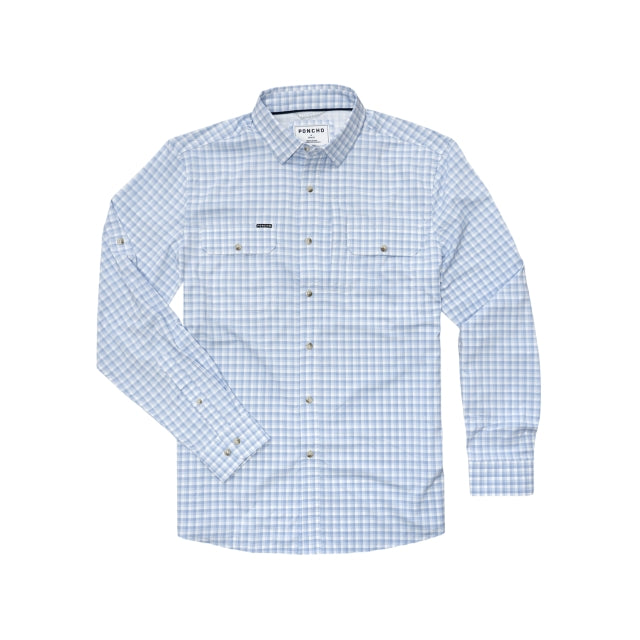 Poncho M The Wahoo Blue and White Plaid
