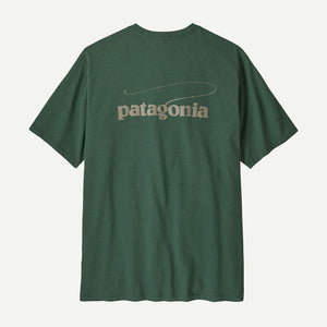 Patagonia Mens Casting Logo Responsibili-Tee Canopy Green