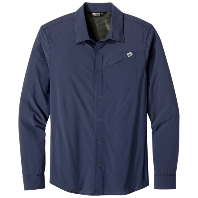 Outdoor Research Mens Astroman Long Sleeve Sun Shirt 1289 Naval Blue