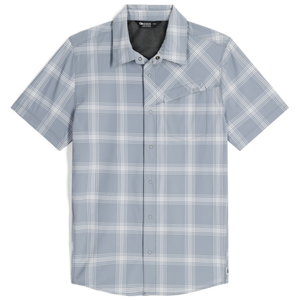 Outdoor Research Mens Astroman Short Sleeve Sun Shirt Lead Plaid