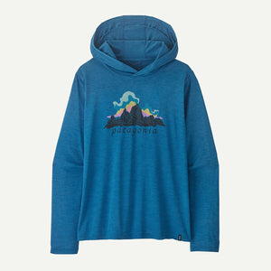 Patagonia Womens Capilene Cool Daily Hoody - Fitz Roy Nimbus Aquatic Blue - Light Aquatic Blue X-Dye