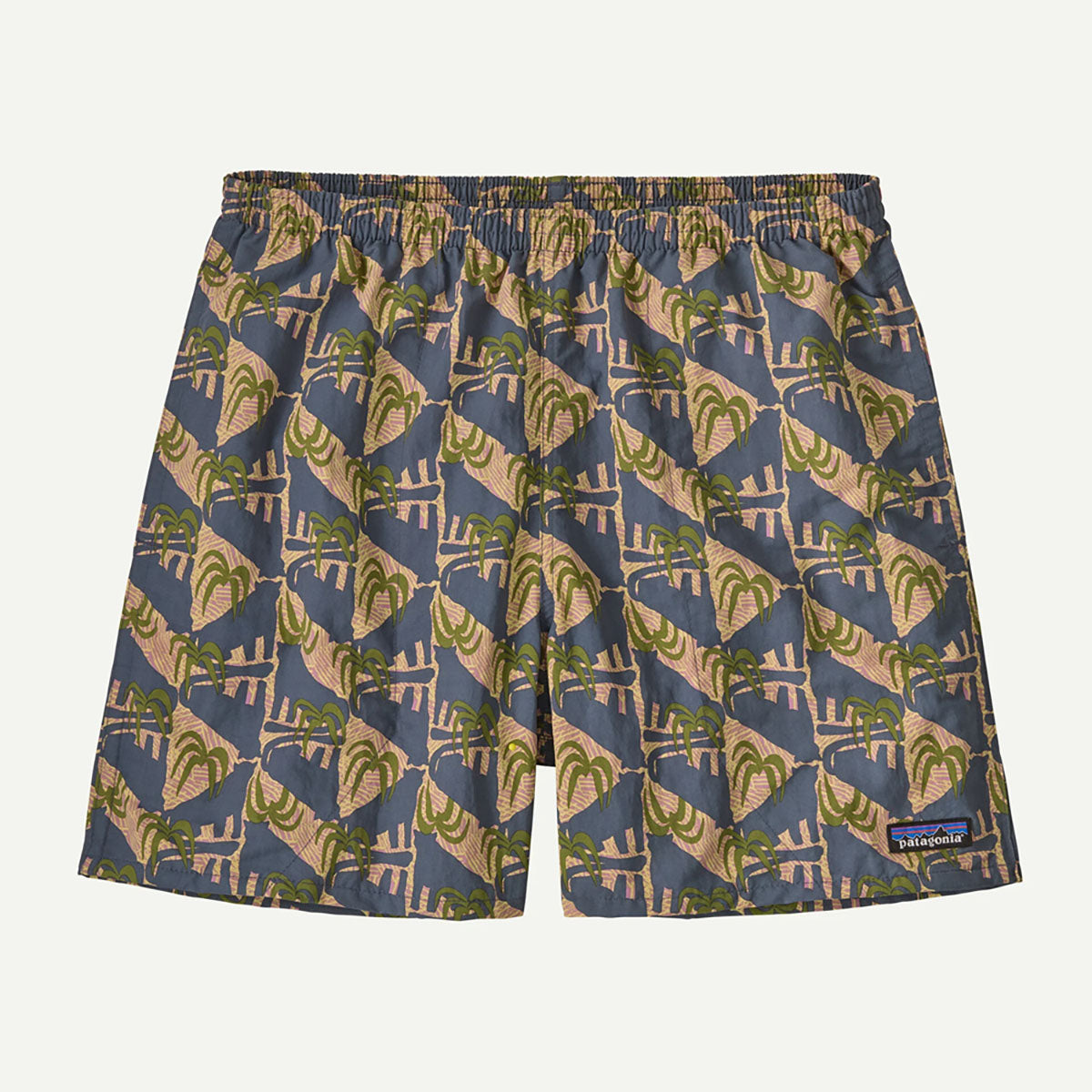 Patagonia Mens Baggies Shorts - 5 in. Jaguar Geo: Dolomite Blue