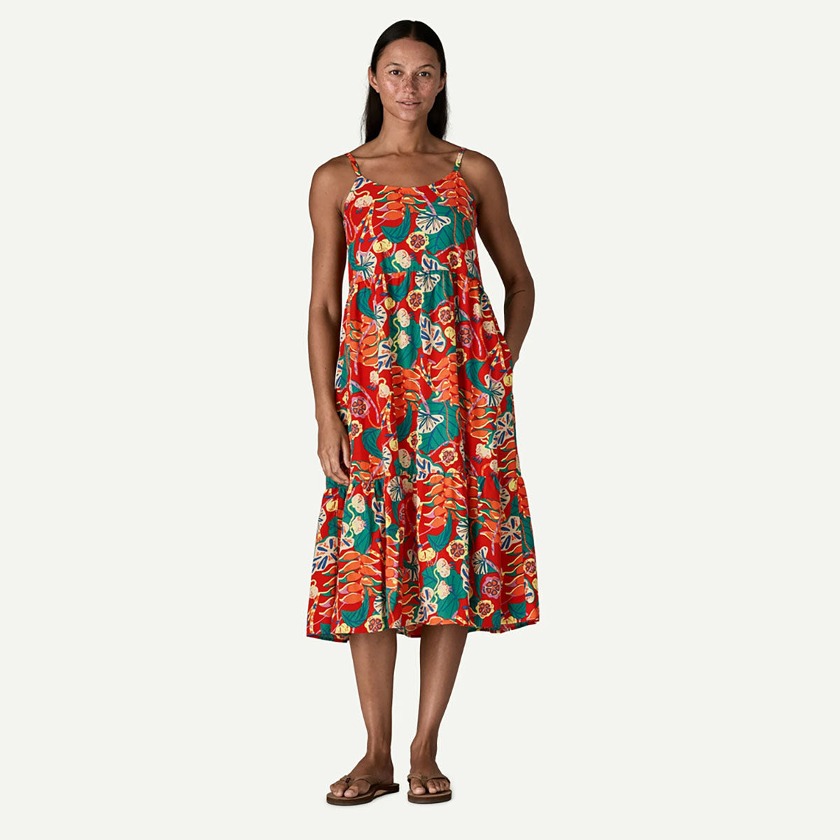 Patagonia Womens Tidal Threads Dress Tropiclimb: Hot Ember