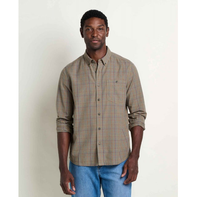 Toad&Co. Mens Airscape Long Sleeve Shirt 277 Sandstone Pattern