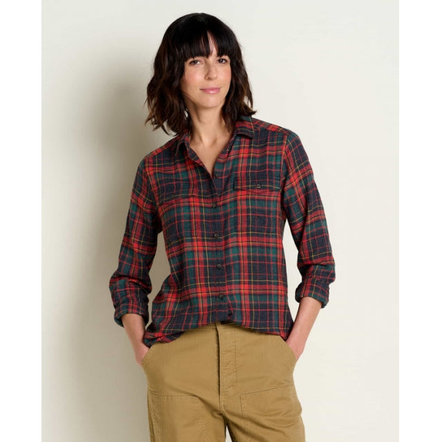 Toad&Co. Womens Re-Form Flannel Long Sleeve Shirt 100 Black