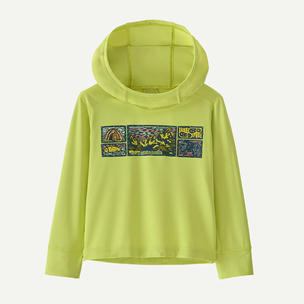 Patagonia Baby Cap Silkweight Hoody River Camp: Celery Green