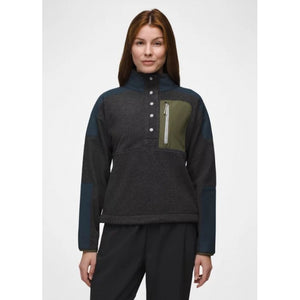 Prana W PrAna Peak Snap Up Fleece 020 Charcoal/tormy Night / S