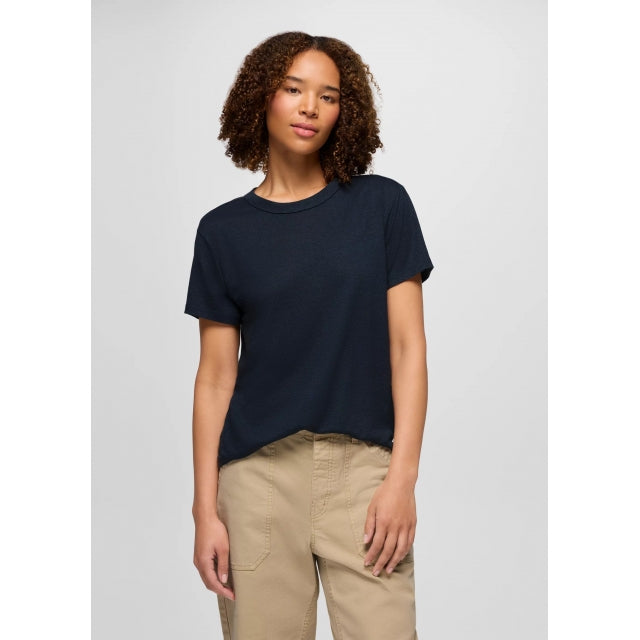 Prana Womens Cozy Up Short Sleeve Crew 403 tormy Night Heather / S