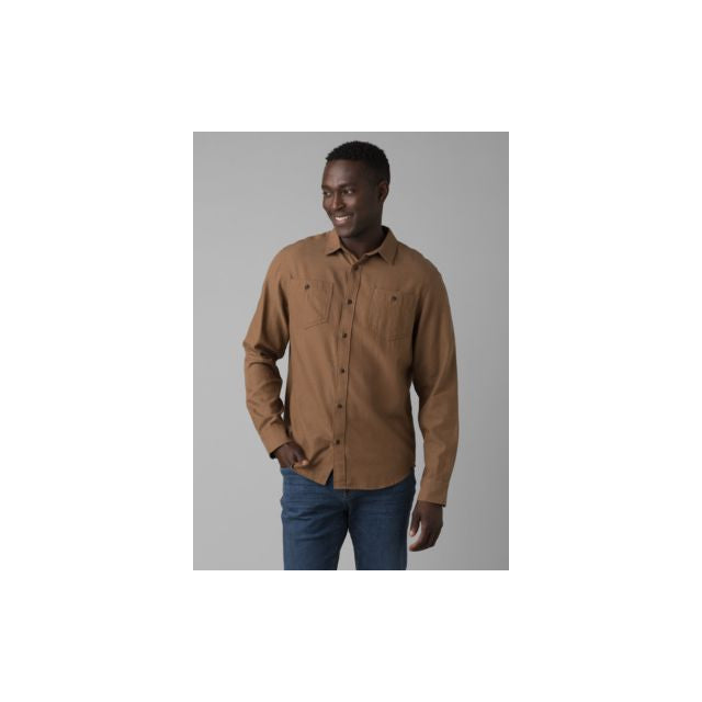 Prana Men's Dolberg Flannel Shirt 202 Sepia Heather