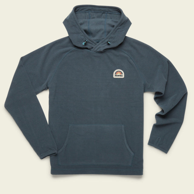 Howler Brothers Mens Palo Duro Grid Fleece Hoodie TA Station Blue / S