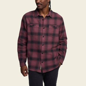 Howler Brothers Mens Rodanthe Blanket Flannel Emmett Plaid : Plum Wine