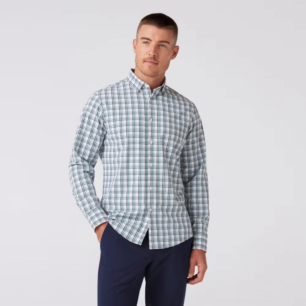 Mizzen+Main Men's Leeward No Tuck Dress Shirt White Noah Plaid