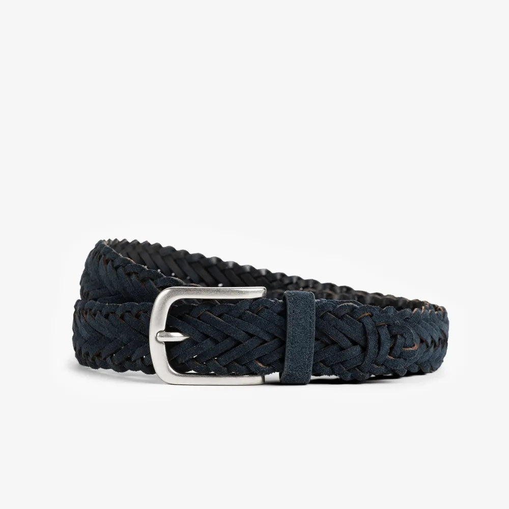 Mizzen+Main Suede Belt Navy Solid