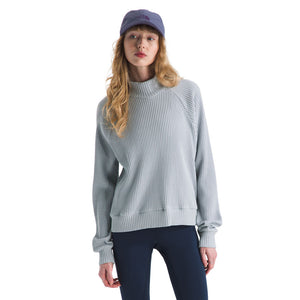 The North Face Womens Long Sleeve Mock Neck Chabot Blue Flax