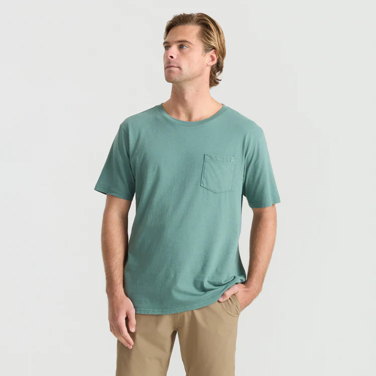Roark Mens Made to Fade Short Sleeve Tee Washed late Green / S