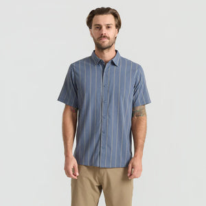 Roark Mens Bless Up Breathable Stretch Shirt Neptune