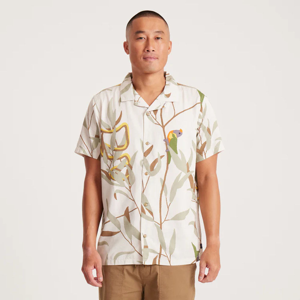 Roark Mens Gonzo Short Sleeve Button Up Shirt unburst / S