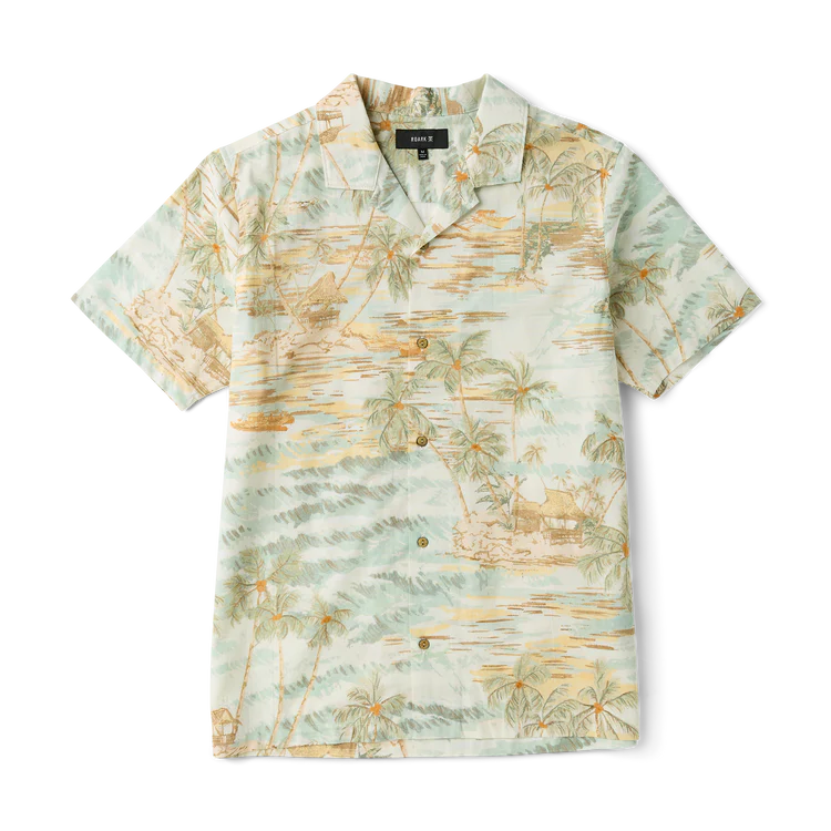 Roark Mens Gonzo Short Sleeve Button Up Shirt Seafoam