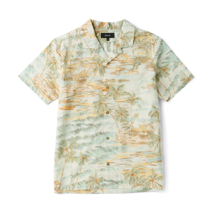Roark Mens Gonzo Short Sleeve Button Up Shirt Seafoam