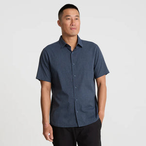 Roark Mens Bless Up Breathable Stretch Shirt Navy