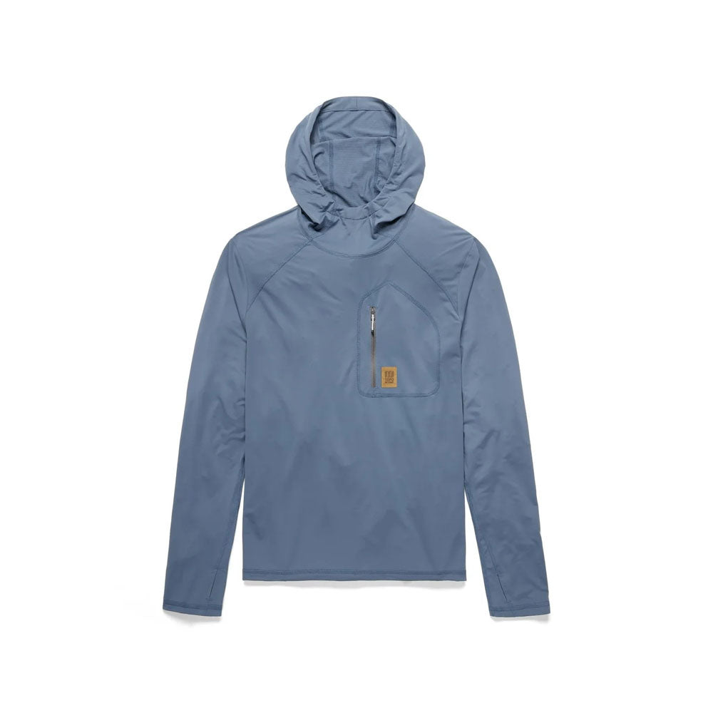 Topo Designs Mens Sun Hoodie Stone Blue