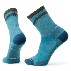 Smartwool Men's Run Zero Cushion Mid Crew Pattern Socks Cascade Green