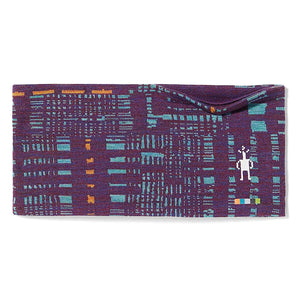 Smartwool Thermal Merino Reversible Headband Purple Iris Digi Plaid