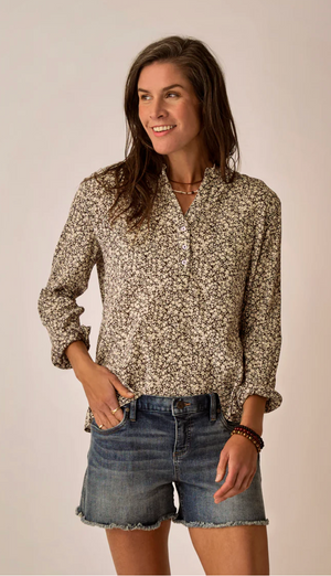 Carve Designs Womens Dylan Gauze Shirt 512 Indigo Floral