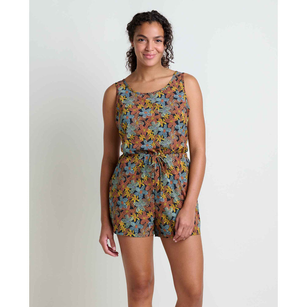 Toad&Co. Womens Sunkissed Maxi Dress Black Floral Dot Print