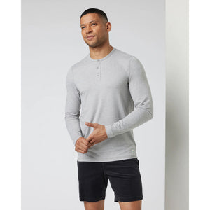 Vuori M LS Ease Performance Henley Light Heather Grey