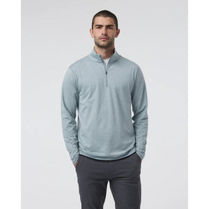 Vuori M Ponto 1/2 Zip Mock Neck Dusty Blue Heather