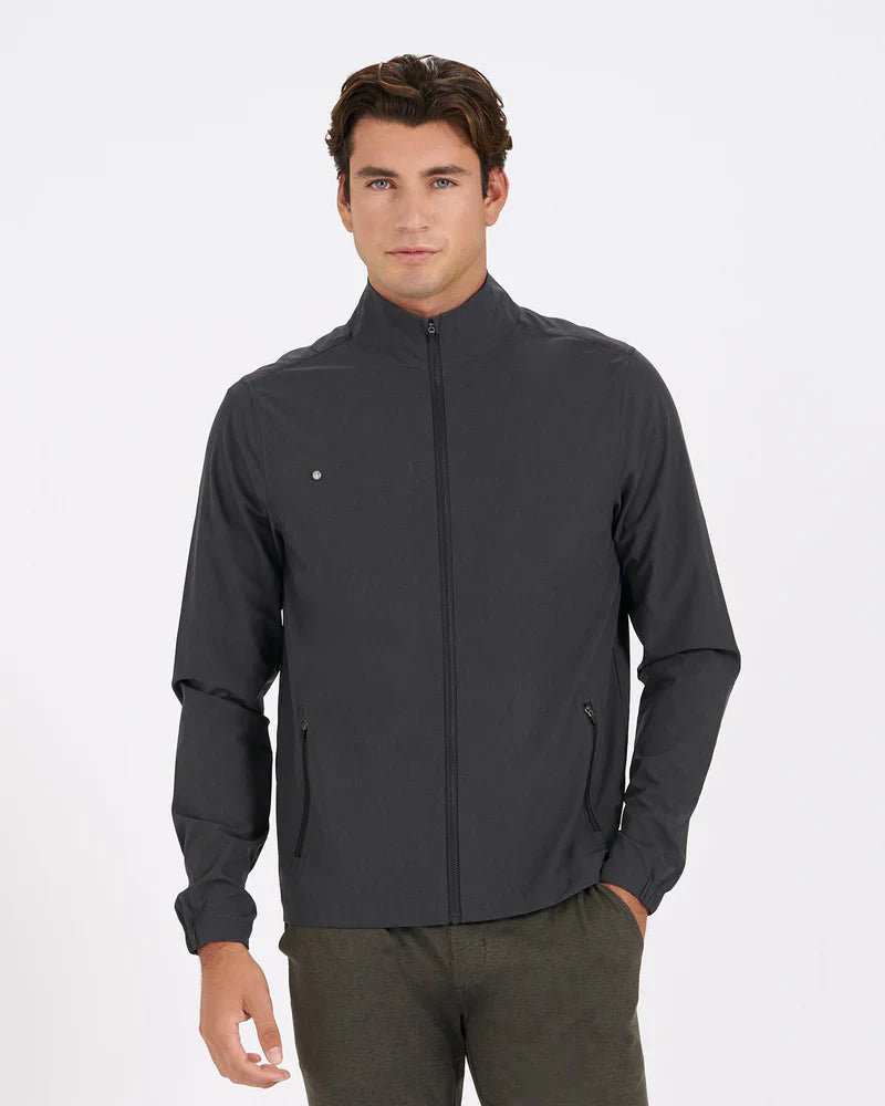 Vuori M Venture Track Jacket BKL Black Linen Texture