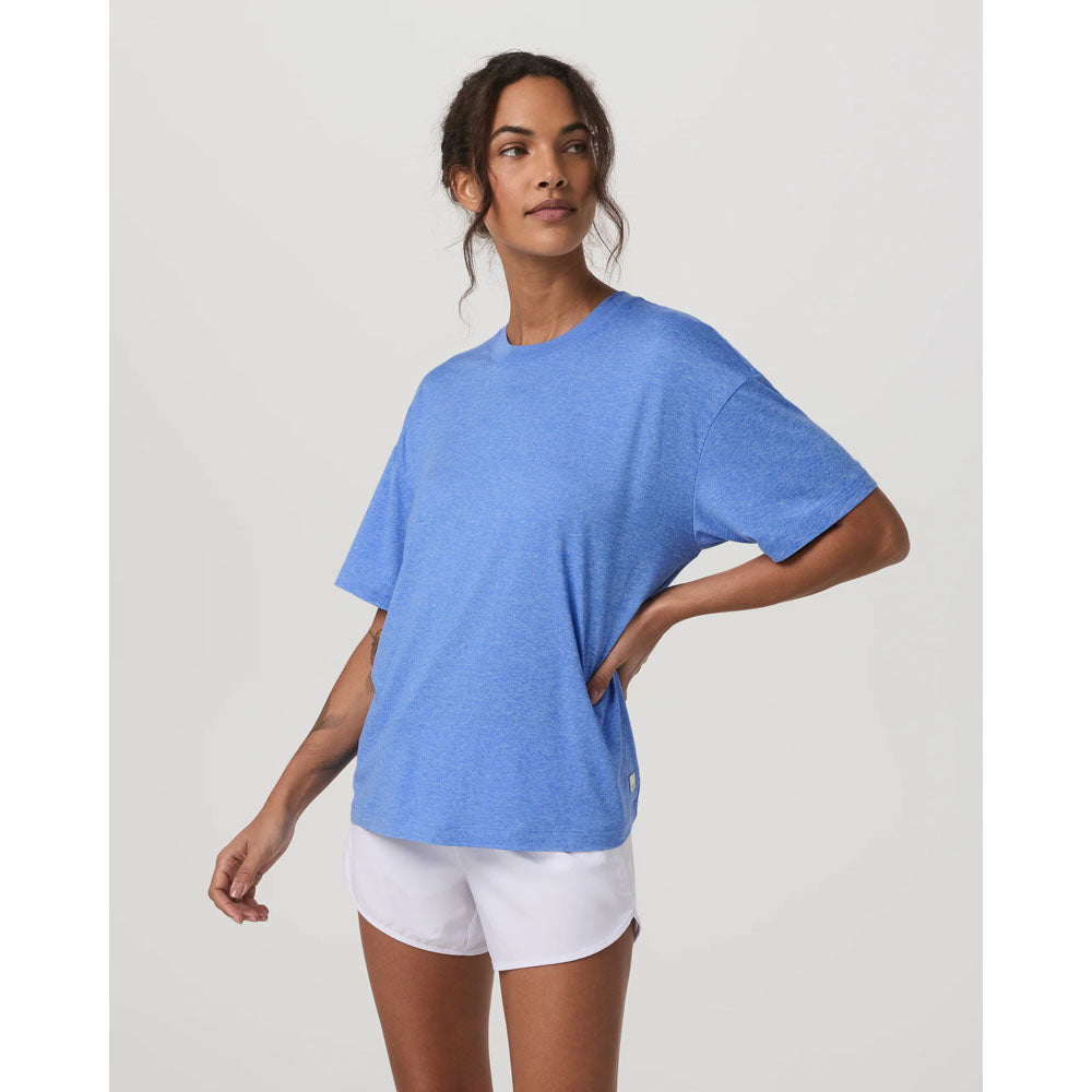 Vuori Womens Energy Tee Long Riviera Blue Heather