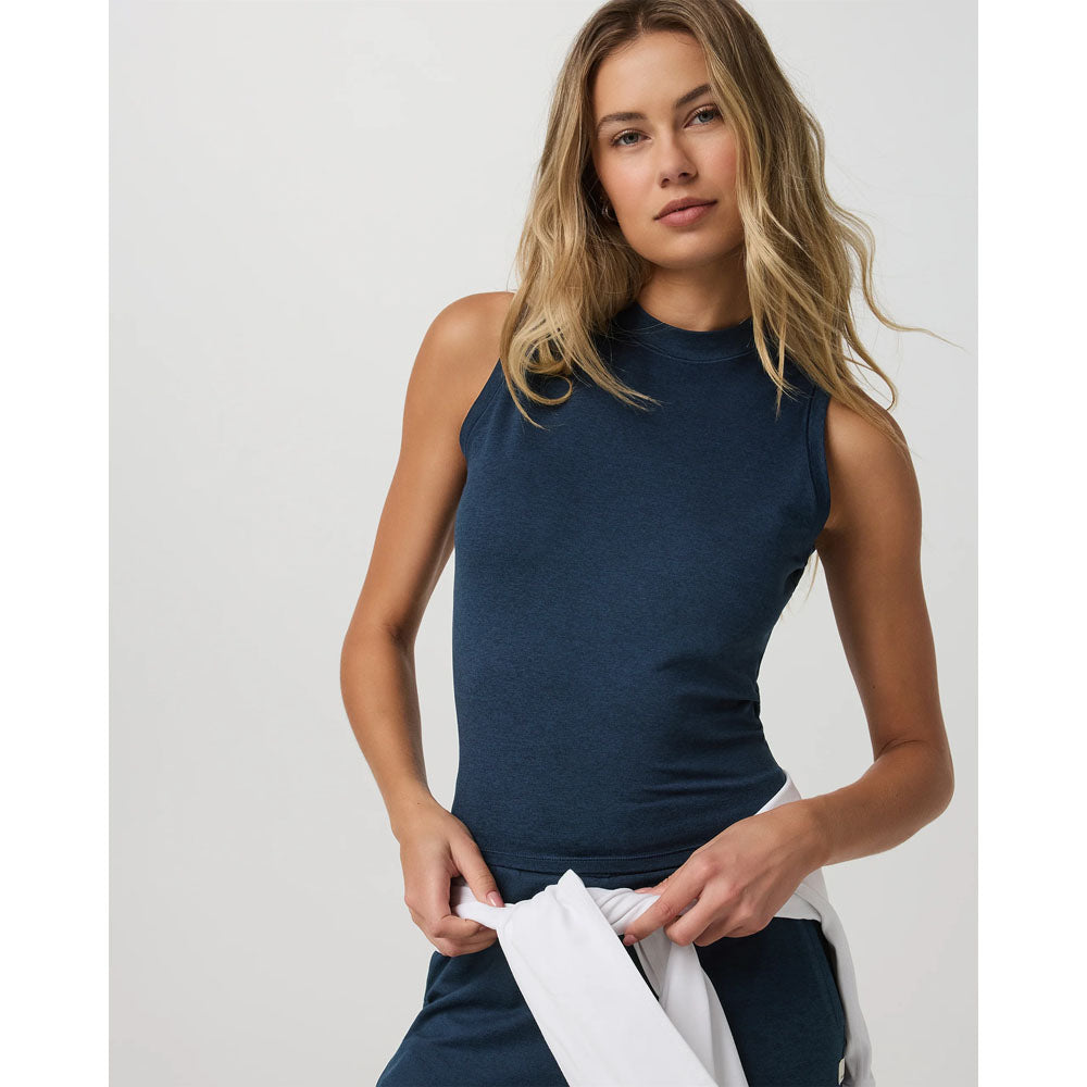 Vuori Womens Halo Muscle Tank Blue Coast Heather