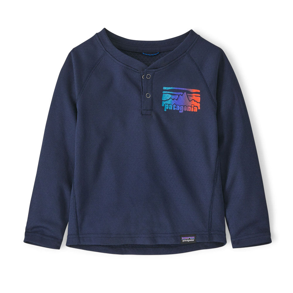 Patagonia Baby Cap Midweight Henley Fitz Roy Rambler: New Navy